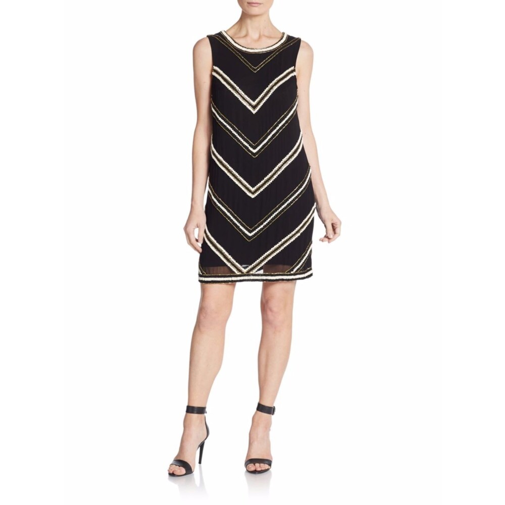 Karina Grimaldi Claire Beaded Mini Tank Dress